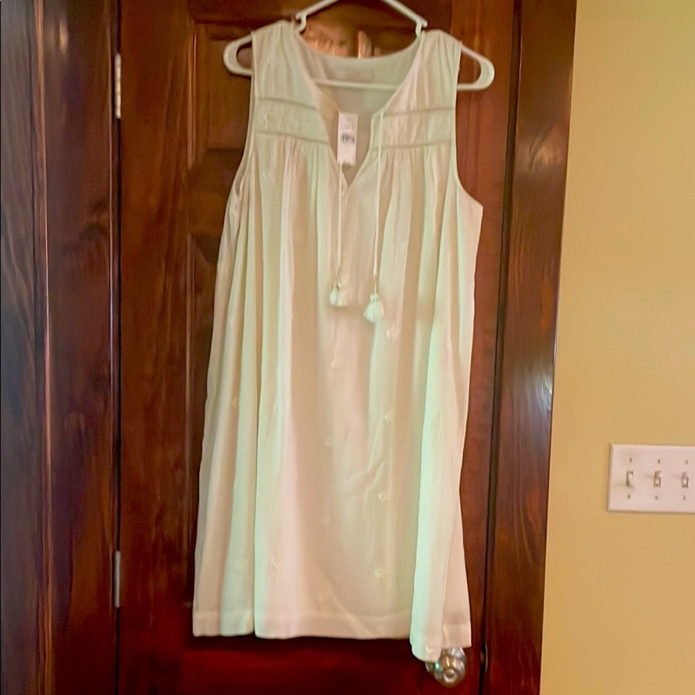 LOFT white Tie Front Sundress